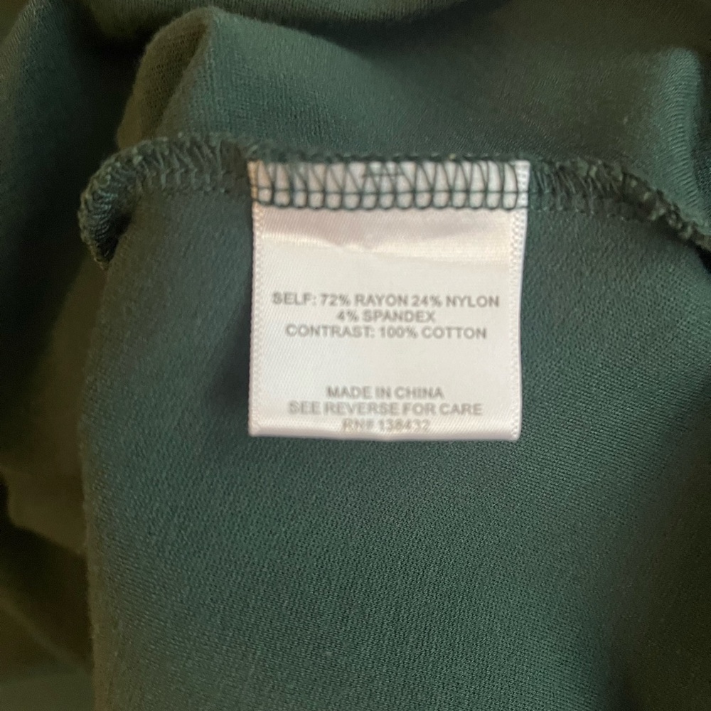 Hunter Green soft cotton feeling beautiful fitted stretchy Dress - Picture 2 of 8
